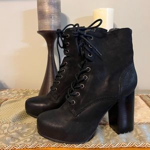 Steve Madden Leather Zip & Lace Up Ankle Boots
